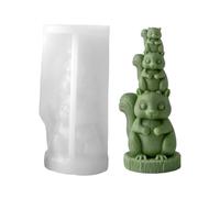 Stackable Animal Candle Mold, with Fine Detail Capture, Silicone Material, Cat Candle Mold, 3D Silicone Casting Form, Stackable Structure, for Holiday Birthday Office Home Desk Dorm