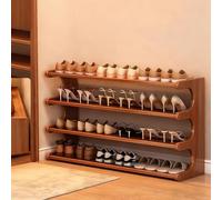 Stackable Bamboo Shoe Rack - 3/4/5/6 Tier Wooden Storage for Entryway Closet or Small Spaces - Free Standing Shoe Shelf 100cm Width