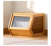 Stackable Bamboo Sto Boxes with Doors Versatile for Boo ac Toys & More Eco Friendly Wood 35x31cm 14x12in Perfect for Home & Office