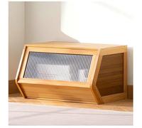 Stackable Bamboo Sto Boxes with Doors Versatile for Boo ac Toys & More Eco Friendly Wood 51x31cm 20x12in Space Saving Design