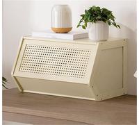 Stackable Bamboo Storage Cabinet with Hinged Doors 51cm White Kitchen Drawer for Storage and Display Stylish and Functional Home Fur