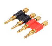 Stackable Banana Speaker Connectors Banana Dual Plug Plug Jack 2 Way Brass Connectors Speaker Wire Accessories 2Pcs for Home Appliances Industrial Equipment Communication