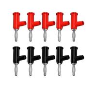 Stackable Banana Terminal Binding Post Connector - 4mm Screw Fixed, Nickel/Gold Plated Copper with ABS Insulated Housing, 32A/1000V for Red + Black (10 PCS)