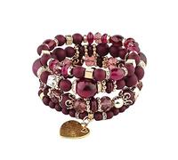 Stackable Bead Bracelets Ladies Mens Multilayer Bracelet Set Multicolor Jewelry Fun Earrings (L, One Size)