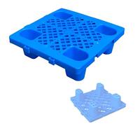 Stackable Blue Plastic Pallets, HDPE Outdoor Floor Pallets with Breathable Grid for Garage, Warehouse, Supermarket & Basement (50x50cm/20x20in)