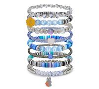 Stackable Bracelets Fit for Zootopia Fans, Zootopia Merch Stretch Bead Bracelet Gifts for Women Men Teen Girls Boys, Couples Friendship Bracelets Cosplay Costume Accessories for Judy Nick Movie Fans