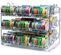 Stackable Can Rack Organizer, Storage for 36 cans - Great for the Pantry Shelf, Kitchen Cabinet or Counter-top. Stack Another Set on Top to Double Your Storage Capacity. (Chrome Finish)