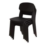 Stackable Chairs for Guests (Set of 4) Plastic Dining Chairs with Lumbar Support Reception Seating Conference Room Stackable Chairs Waiting Room Furniture