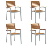Stackable Chairs Stacking Dining Chair Lounge Chairs Solid Wood Acacia vidaXL