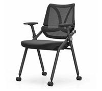 Stackable Conference Room Chair with Wheels, Folding Desk Chair, Mesh Back and Arms, Portable for Office, Meeting, Guest Reception, Training Room - 2 Pack