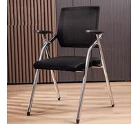 Stackable Conference Room Chairs with Arms Mesh Office Guest & Recept Chairs table Bouncing Back Design for Meetings Black