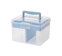 Stackable Craft Storage Box Plastic Adjustable with Carry Handle Transparent Container Organiser Closet Organisation Tool Stackable Box House and Tools and