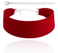 STACKABLE CREATIONS Wide Velvet Thick Red Choker Necklace for Women Girls, 90s Ribbon Neck Collar