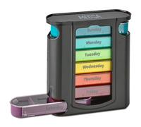 Stackable Daily Pill Organizer - (4 Times a Day) Weekly Medication Reminder - Premium Weekly AM/PM Pill Box with Individual Stacking Cases, a Everyday Medicine Organizer for Vitamins