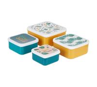 Stackable Design Set Of 4 Winter Palm Lunch Boxes, Versatile Assortment Of Multisized PP Lunch Boxes