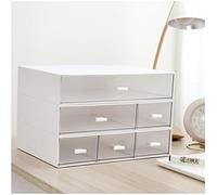 Stackable Desk Organiser with 6 Drawers, 3 Layers Acrylic Desktop Drawers | Desk Organiser Drawers White Desk Storage Unit Makeup Drawer Organiser Stationery Desk Storage Box for Office School