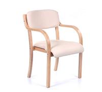 Stackable Dining Chair with Arms Modern Synthetic Leather Chairs for Living Room Wooden Frame Club Guest Desk Chair Individual Armrest Computer Chairs