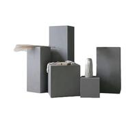 Stackable Display Pedestal Stand Set - 2 Cube Plinth Pillars for Event Decoration, Wedding Sculpture & Dessert Table Risers, Perfect for Showcasing Art & Decor