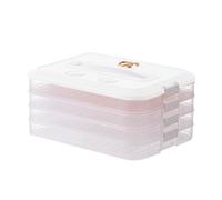 Stackable Dumpling Container 4-Layer Clear Food Grade Food Storage Container with Lid Timer with High Capacity Container for Freezer