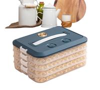 Stackable Dumpling Container 4-Layer Clear Food Grade Food Storage Container with Lid Timer with High Capacity Container for Freezer
