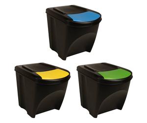 Stackable Dustbins Outdoor Rubbish Bin Trash Waste Garbage Bin 4 pcs vidaXL
