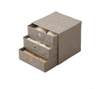 Stackable Fabric Storage Bins with Drawers and Handles, Cotton Linen Closet Organiser Boxes, Foldable Storage Cubes for Clothes, Bras, Underwear, Socks, Scarves, Towels, and Toys,(drawer box, gray)