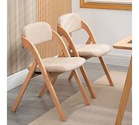 Stackable Folding Chairs Set of 2 with Padded Seats & Removable Covers - Ideal for Dining Kitchen Office Wedding Party Picnic - Comfortable Khaki Design for Guests
