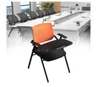 Stackable Folding Office Chairs with Writing Pad, Ergonomic Mesh Back for Comfort, Ideal for Training, Meetings, and Classroom Use