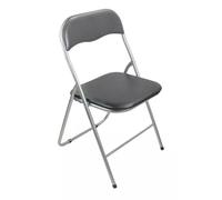 Folding Round Stool Thick Soft Padded Seat Metal Leg Frame Portable Space Saving