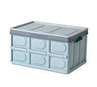 Stackable Folding Utility Crates Containers Bins Basket with Waterproof Bag,Plastic Lidded Storage Bins,Collapsible Storage Bins Storage Cubes Groceries Clothes Garage Organizer-Brown a 55l(20.4x14x1