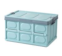 Stackable Folding Utility Crates Containers Bins Basket with Waterproof Bag,Plastic Lidded Storage Bins,Collapsible Storage Bins Storage Cubes Groceries Clothes Garage Organizer-Brown a 55l(20.4x14x1