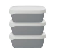 Stackable Food Container Set Natural Elements Grey One Size
