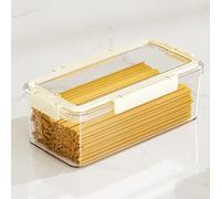 Stackable Fresh Produce Saver with Lids - Airtight Storage Containers for Refrigerator Vegetable & Salad with Removable Drain Tray Clear Multi-Purpose Loaf Bread Keeper (38L)