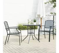 (80 x 72.5 cm/ 3 piece) vidaXL Stackable Garden Chair Set Seat 5 pcs Anthracite Powder-coated Steel