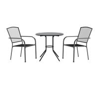 Stackable Garden Chair Set Patio Chair Anthracite Powder-coated Steel vidaXL