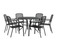 (110 x 72.5 cm/ 7 piece) vidaXL Stackable Garden Chair Set Seat 5 pcs Anthracite Powder-coated Steel