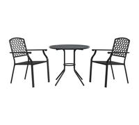 Stackable Garden Chair Set Patio Chair Anthracite Powder-coated Steel vidaXL