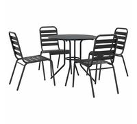 Stackable Garden Chair Set Patio Chair Anthracite Powder-coated Steel vidaXL