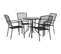 Stackable Garden Chair Set Patio Chair Anthracite Powder-coated Steel vidaXL