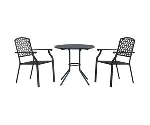 Stackable Garden Chair Set Patio Chair Anthracite Powder-coated Steel vidaXL