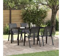 Stackable Garden Chairs 6 Pcs Textilene Fabric