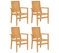 Stackable Garden Chairs Outdoor Chair Wooden Armchair Solid Wood Teak vidaXL