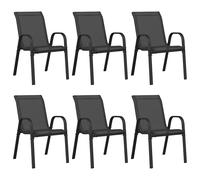 Stackable Garden Chairs Outdoor Chairs Dining Chair Textilene Fabric vidaXL