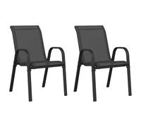 Stackable Garden Chairs Outdoor Chairs Dining Chair Textilene Fabric vidaXL