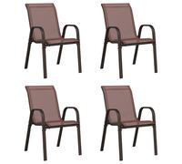 Stackable Garden Chairs Outdoor Chairs Dining Chair Textilene Fabric vidaXL