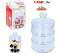 Stackable Glass Jars 3-Tier Glass Storage Jars Sweets Candy Biscuits Cookies