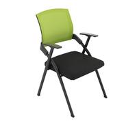 Stackable Green Conference Room Chairs with Mesh Back, Foldable Training and Reception Chairs for Meetings, Office, and Events