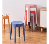 Stackable Green Kitchen Stools - Large Seat Plastic Chairs for Restaurant Cafe Waiting Room and Kitchen Island - Durable & Space-Saving Design