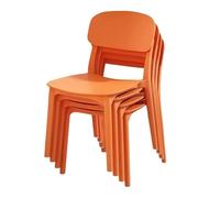 Stackable Guest Chairs (Set of 4) Plastic Dining Chairs with Lumbar Support for Waiting Room Reception Conference Room Comfortable & Design