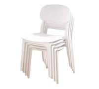 Stackable Guest Chairs (Set of 4) Plastic Dining Chairs with Lumbar Support for Waiting Room Reception Conference Room & Comfortable Seating Solutions